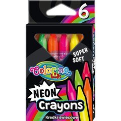 Мелки восковые для рисования цветные Colorino 6цв. Neon Jumbo 92050