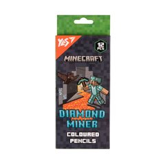 Олівці кольорові 12кол. YES Minecraft. Diamond Miner 290720