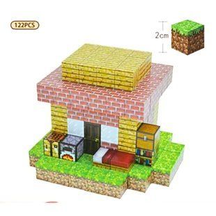 Конструктор 3D магнитный Magnetic Cube Minecraft, кор.29*18*5см, 122 дет 2*2см №14/Н004/0294