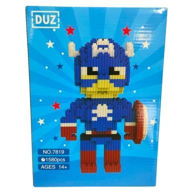 Конструктор 3D Magic Blocks Капитан Америка кор.24см 1580 деталей №7819