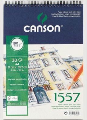 Альбом спіраль А4 для графіки Canson 1557 180г/м 30арк CON-204127423R