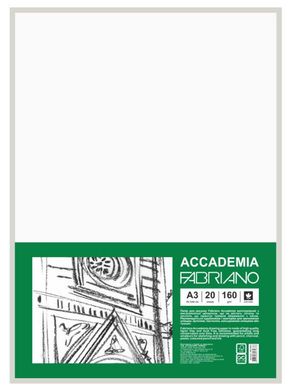 Бумага-склейка для рисования Fabriano А3 (29,7*42 см) 20л. 160г/м2 Accademia мелкое зерно 169212001