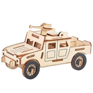 Модель 3D дерев'янна сборна WoodCraft XB-G008H Джип-2 16,2*7*8,5см