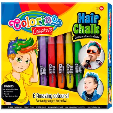 Крейда для розпису волосся Colorino 6кол + гребинець 36988