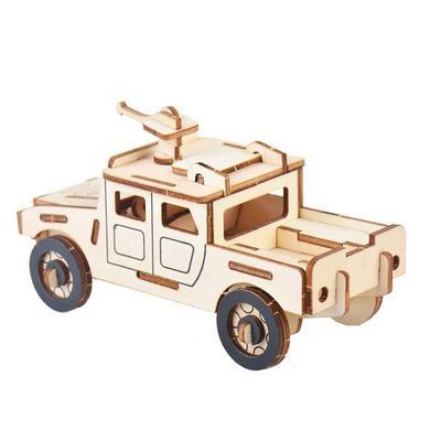 Модель 3D дерев'янна сборна WoodCraft XB-G008H Джип-2 16,2*7*8,5см
