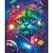 Алмазна мозаїка по номерам на холсті 40*50см Никитошка GJ4830 Космічний кіт