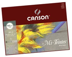 Папір-склейка для пастелі Canson Mi-Teintes 24*32см 160г/м 30арк Сіра гамма CON-400030143R