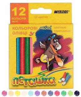 Олівці кольорові 12кол. Marco Пегашка укорочені 1010Н-12