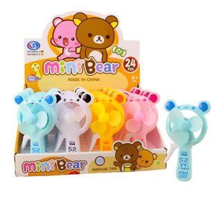 Вентилятор ручний механічний Portable Fan Mini Bear 18см асорті 1882/934