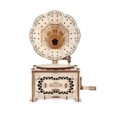 Деревянная сборная механическая 3D модель EVA Eco-Wood-Art GRAMOPHONE 000907