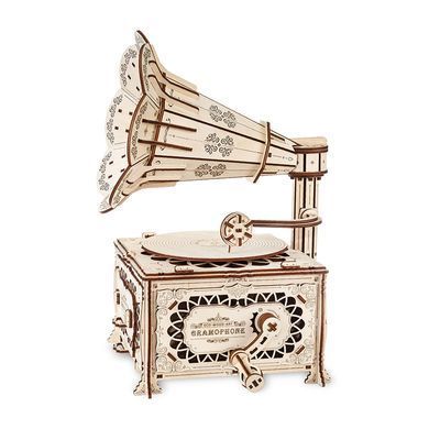 Деревянная сборная механическая 3D модель EVA Eco-Wood-Art GRAMOPHONE 000907