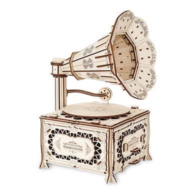 Деревянная сборная механическая 3D модель EVA Eco-Wood-Art GRAMOPHONE 000907