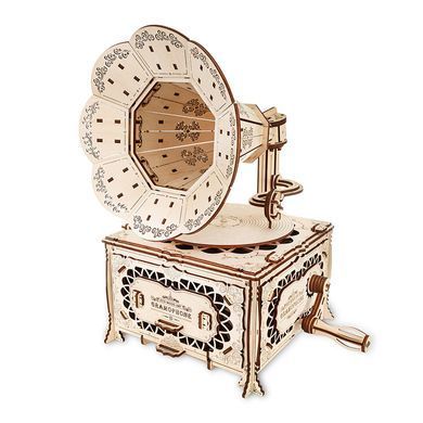 Деревянная сборная механическая 3D модель EVA Eco-Wood-Art GRAMOPHONE 000907