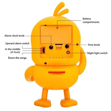 Ночник детский с будильником и копилкой, Уточка Little Duck, ассорти (зарядка от USB) 53029