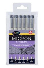 Капілярна ручка PIGMA Micron Лінер Sakura набір 6шт POXSDK-6