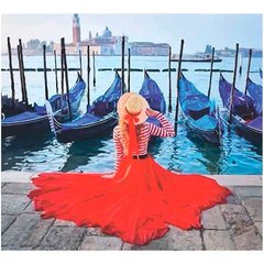 Картина раскраска по номерам на холсте - 35*45см Rosa Premium N00013225 Набережная Венеции