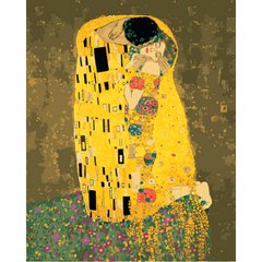Картина раскраска по номерам на холсте - 40*50см Идейка КН4534 Поцелуй Густав Климт
