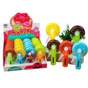 Вентилятор ручний механічний Donuts Mini Fan Пончик 13см асорті 2095/641