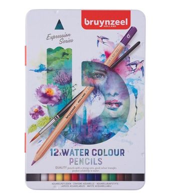 Набір акварельних олівців Bruynzeel EXPRESSION 12шт. мет. корб 60313012