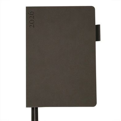 Щоденник 2026 А5 Leo Planner Binario м'який 25264*, Графит