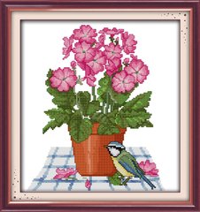 Набір для вишивання Идейка 31*33см H257 Квіти і пташка