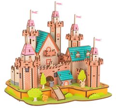 Деревянная сборная 3D модель WoodCraft Замок принцессы (21,7*19,5*22см) HD08