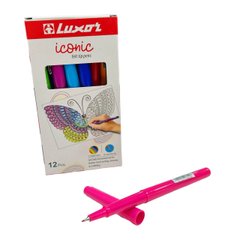 Ручка капиллярная Линер Luxor набор 12шт Iconic 0,5мм №15800-12