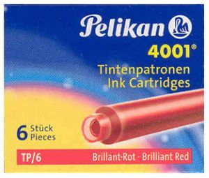 Баллончики-капсулы чернильные 6шт Pelikan ТP-6 4001, Красный