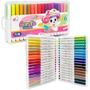 Маркер универсальный акриловый Acrylic Marker набор 36 шт Mouse ZS-257-36 в пластиковом футляре