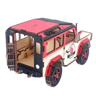 Модель 3D дерев'янна сборна WoodCraft XB-G033H Джип-3 21,3*10,8*11,2см