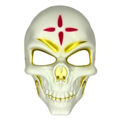 Маска Череп карнавальная с золотым обводом Хеллоуин (Halloween) 7136