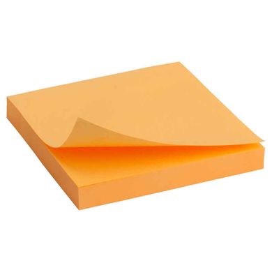 Папір для нотаток з липким шаром 75*75 100арк яскрав. Delta D3414, Оранжевый