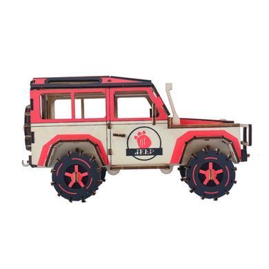 Модель 3D дерев'янна сборна WoodCraft XB-G033H Джип-3 21,3*10,8*11,2см