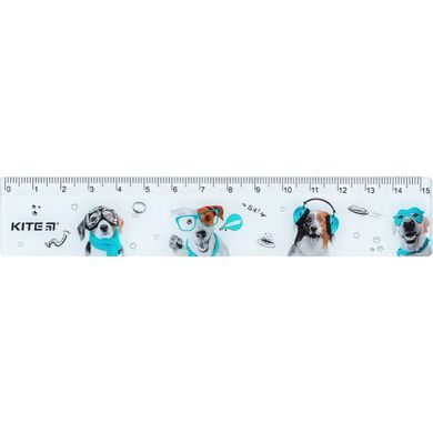 Лінійка 15см пластик Kite Dogs K24-090-1