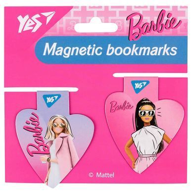 Закладки для книг магнітні YES Barbie heart 2шт. 708110
