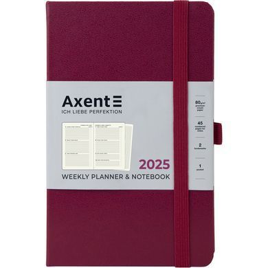 Еженедельник 2025 Axent 12,5*19,5 Partner Strong 8505-25-**-A, винный