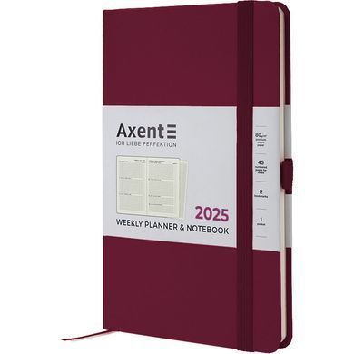 Еженедельник 2025 Axent 12,5*19,5 Partner Strong 8505-25-**-A, винный