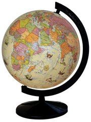 Глобус настольный диаметр 32см ИПТ с подсветкой, на пластиковой ножке, лакированный, Политический под старину (укр)
