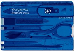 Victorinox SWISSCARD 82мм 10предм синій прозор. + ножн. + ручка Vx07122.T2