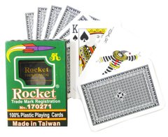 Карты игральные 1 колода 54 карты пластиковые, в пластиковой упаковке ROKET 170271
