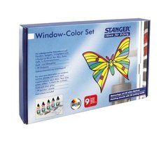Набір вітражн фарб STANGER МОТЫЛЬКИ (4 фарби, контур, плівка, мотивы)270029