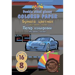 Папір кольоровий А4/А3 2х ст 16арк Kidis Electric super car 13488
