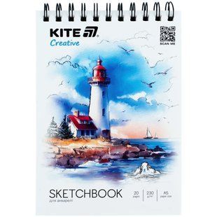 Альбом для акварели скетчбук А5 Kite Creative 20л 230г/м спираль K-1283