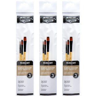 Набір пензлів для акрилу Art Nation Artist Brush 3шт. №2,4,8 AS330-2