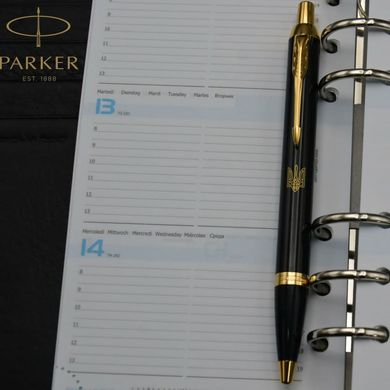 Ручка шариковая Parker 22032_T010y IM 17 Black GT Тризуб прозрач.