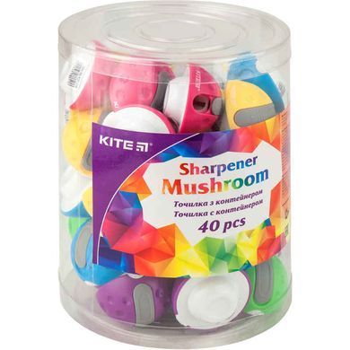 Точилка Kite мод 118 Mushroom с контейнером, ассорти K20-118