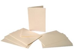 Набір заготовок для листівок А6 Heyda 220г/м 5шт текстурний з конвертом, Кремовий