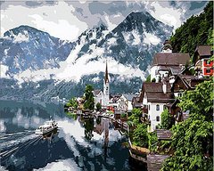 Картина раскраска по номерам на холсте - 40*50см Mariposa Q352 Швейцарские Альпы