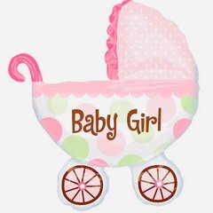 Шарик воздушный фольга Baby stroller 72*78см розовый В-0119