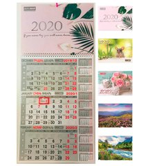 Календарь настенный квартальный 2020 Buromax на 1 спирали (ассорти) BM.2106
